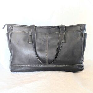 A. Giannetti Black Leather Tote